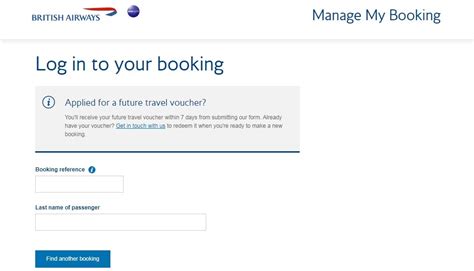 british airways manage my booking
